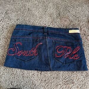 Vintage Y2K sequins Women’s Jean pink South Pole Denim Mini Skirt Size Medium